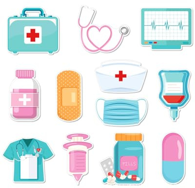UYRVAPE 12pcs Lustige Krankenschwester Haftnotizen Sticky Notes, Medizinische Thema Selbstklebende Notizblöcke für Aufzeichnungen Checklisten, Niedliche Memopads Geschenke für Krankenhaus,Schule,Büro