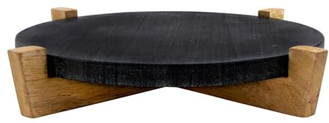 Santa Barbara Design Studio Tablas de charcutería para Queso, Carne y Frutas de mármol en Soporte de Madera de Mango, 12.25 Pulgadas de Largo x 10 Pulgadas de Ancho x 2 Pulgadas de Alto, Color Negro