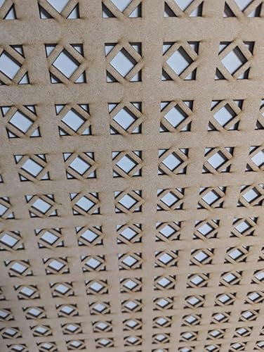 Panneau décoratif en bois - Cloison murale - Grille de radiateur - Décoration de meubles - Découpe au laser - Panneau MDF de 3 mm d'épaisseur - Dimensions : 1200 x 620 mm - Motif (020B) - Fabriqué au