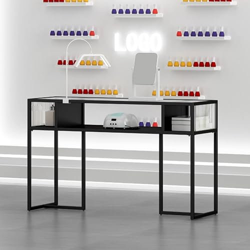 MESCXTY Professioneller Maniküretisch, Make-up-Ankleidestation, Nageltisch, moderner kreativer Spa-Salon, Schönheits-Heimarbeitsplatz aus Holz, Nagelkunstausrüstung für Nageltechniker