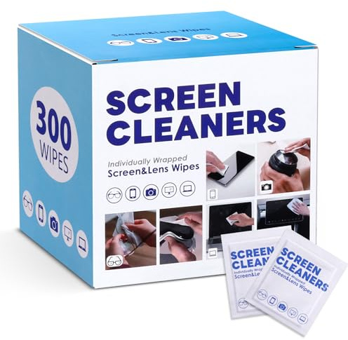 300 Stück Objektiv-Reinigungstücher für Brillen, Reinigungstücher für Handys, iPads, Brillen, Sonnenbrillen, Tablets, Laptops, Computer, Spiegel, Objektivtücher, einzeln verpackt, 8 x 12 cm