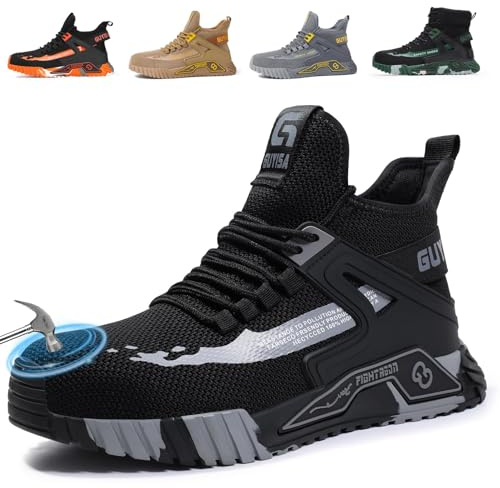 LAoutun Safety Trainers Men Breathable Industrial Work Safety Shoes | Puncture-Resistant Midsole, CE Certified Work Trainers, Safety Footwear for Logistics, Workshop, Maintenance and Construction