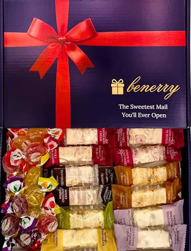 Italian Nougat & Fruit Candy Gift Box – Assorted Soft Torrone & Wrapped Sweets – Letterbox Treat Selection