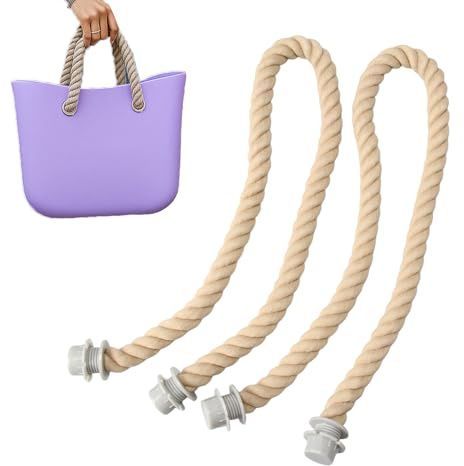 Trpoey 2 PCS Seilgriff Taschenhenkel, Taschengriffe für O Bag Henkel Strandtasche Griffe Ersatz, 65 cm Henkel für Taschen Handtaschen, Umhängetaschen Obag Zubehör
