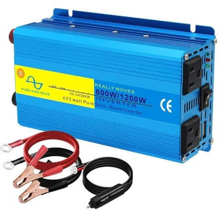 Convertitore Tensione Da 600 W/1200 W CC 12 V A CA 100 V 110 V 50 Hz/60 Hz Presa USA Presa Accendisigari Inverter A Onda Sinusoidale Pura Inverter Convertitore(60Hz)