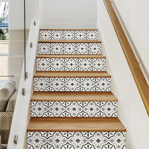 AGSYFFD 13 adesivi per gradini e decalcomanie per alzate - Rivestimenti per gradini 3D rimovibili impermeabili per decorazione casa, cucina bagno adesivo per piastrelle 39,4 L x 7 W