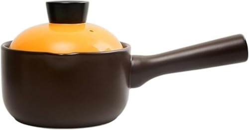 NobeOnbe Bricco per latte domestico in ceramica non smaltata, resistente al calore, brocca di argilla con manico per fuoco aperto