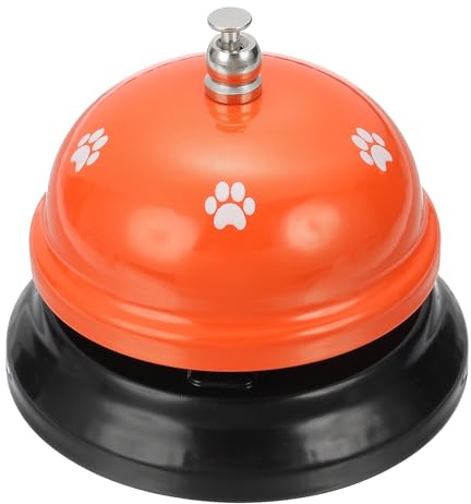 QUARKZMAN Timbre De Servicio De Mesa 2.95 Pulgadas Timbre De Metal para Restaurantes De Hotel Área De Recepción Y Eventos De Boda Color Naranja