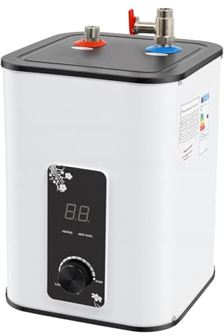 Chauffe Eau Électrique 8L 1500W, Mini Chauffe Eau Instantané Réservoir Inox, Ballon Eau Chaude IPX4 sous Évier pour Cuisine Camping Car