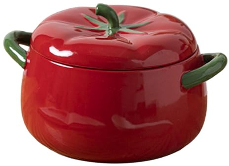 Jnchdghwa Vajilla de Cerámica con Forma de Tomate, Tazón para Postre, Tazón para Pasta, Tazón para Ensalada de Frutas, Gastronomía Molecular, Cocina, Comedor