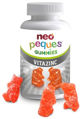 Neo Peques - Multivitamines Gommes pour Enfants à Partir de 3 Ans - 30 Unités (1 Mois) - Ingrédients 100% Naturels - 6 Vitamines Essentielles et Zinc pour le Système Immunitaire - Goût de Fraise