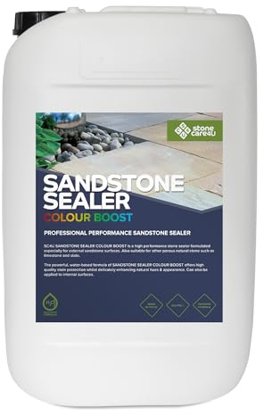 StoneCare4U - Sandstone Sealer Colour Boost - 25L - Colour Enhancement Exterior Natural Stone Sealant for Sandstone, Limestone, Slate & More. Outdoor Clear Sealant for Patio, Drive & Paths