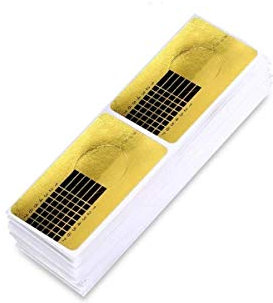 Nagel-Schablonen, Modellier-Schablone selbstklebend für Gel-Nägel, Nagel-Verlängerung Golden Schablonen (100 Stück)