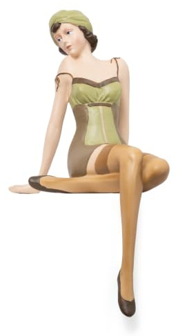 Moritz Pin Up Girl 28 cm polyresin figur 50-tal, 60-talet stil nostalgisk vintage kantpall