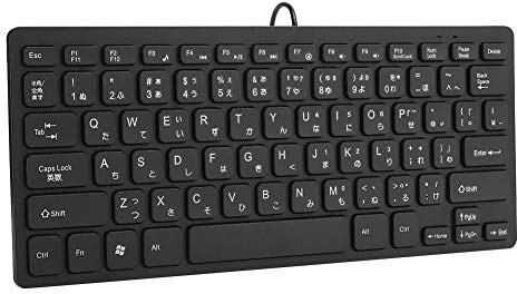 Goshyda Mini Teclado japonés con Cable, Interfaz USB, Escritorio, Silencio, Ultrafino, 78 Teclas, Suministros de computadora para computadora de Escritorio, portátil(Negro)