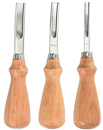 EXCEART 3Er Set Lederbearbeitungswerkzeuge Handwerkzeug FüR Kantenschneiden Und Polieren 16Cm Leder Edger Sattlerwerkzeuge FüR DIY Lederhandwerk Projekte