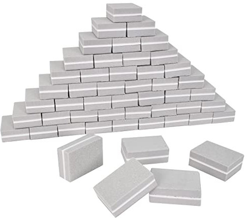 50 Stück Buffer für Nägel Schleifblöcke für Nägel Mini Grau Nagelpufferblock Schwamm Feilen 100 und 180 Doppelseitige Blöcke für Gelnägel Acrylnägel Nageldesign Maniküre Pediküre Werkzeug
