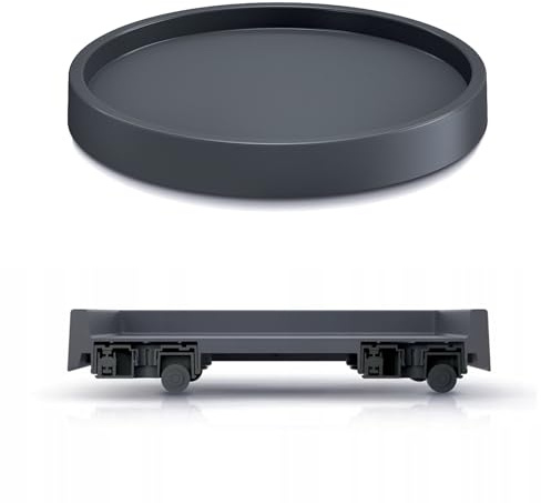 Tymar Pflanzenroller, Blumenroller, Blumentopf Untersetzer rund mit Rollen (Anthrazit, ø 30 cm)