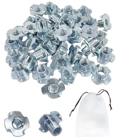 60pcs Écrous de Compression Écrous à Choc en Acier au Carbone Douilles à Enfoncer Idéal pour Professionnels et Amateurs (Argent) (m8*11mm)