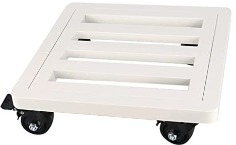 Carrello portavasi per Piante in Vaso con Ruote, Carrello portavasi per Fiori da Giardino in Ferro, Carrello portavasi con Vassoio portaoggetti/bianco/40 cm Bianco-40 cm
