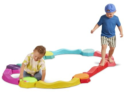 B. toys - Balance & Groove Set - Balance Beam for Kids - Musical Games & Activities - 5 Sensory Stones, 8 Wavy Beams & 1 Musical Pod - Indoor Active Play - 3 Years +
