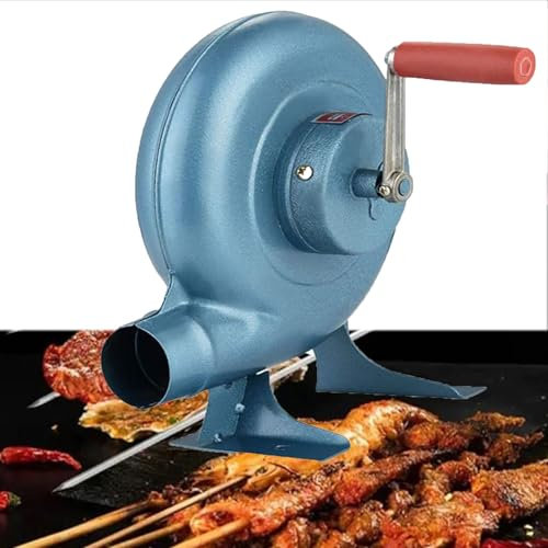 JOUFNING Briquets À Charbon Forge BBQ - Ventilateur À Popcorn À Engrenages en Fer avec Manivelle, Allume-feu pour Gril, Excitateur De Flamme, pour Les Accessoires D'outils(200W)