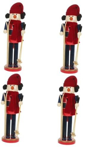 Didiseaon Lot De 4 Casse-Noisettes pour Enfants Décoration De Bureau LED pour L'Intérieur Noël Étiquettes Ornement Soldat De Noël Grand Casse-Noisette en Bois pour