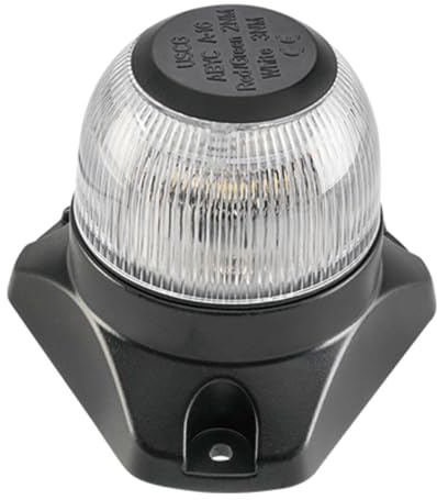 SEAFLO 01 Series LED All-Round Navigation Light – 12V, 3W, 3 NM Visibility, IP67 Waterproof, Compact Mast or Stern Light for Boats Under 164 ft (50m) – 4-Year Warranty (White)