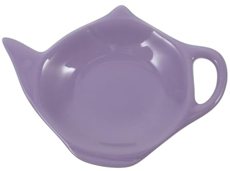 FIXOSHEE Plato Cerámico Forma de Tetera Soporte para Bolsitas de Té Decorativo para Té y Aperitivos Bandeja y Fácil de Limpiar para Uso Hogar y Oficina Color
