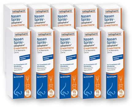 Sparset: Nasenspray Ratio, für Sinusitis und für Erwachsene, 10 x 15 ml