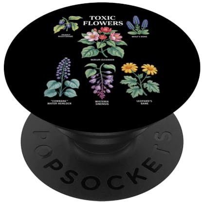 Toxic Flowers Deadly Nightshade Wolfs Bane Nerium Oleander PopSockets Adhesive PopGrip