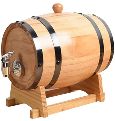 Hilai vinfat 3 l whiskyfat med kran och stativ ekfat för åldrande whisky trädispenser kaffebar dekorationer för sprit, sprit, öldisplay och förvaring