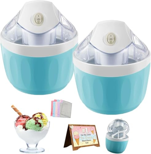 Mini Heladera Doméstica Pequeña, Nueva Heladera Personal 2026 Con Control De Un Solo Toque, Máquina De Sorbete Eléctrica Compacta De 500 Ml Para Postres Helados Caseros Y Uso Diario En La