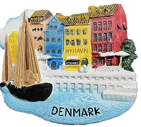 3D-Kühlschrankmagnet, Motiv: Nyhavn Dänemark, Souvenir, Geschenk, Dekoration für Zuhause und Küche, Dänemark, Kühlschrankmagnet