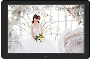 LWPCP Cornice Fotografica Digitale 1280 * 800 HD Photo Frame 12 Pollici elettronico Photo Frame Calendar Clock Funzione Digital Photo Frame con sensore di Movimento,Black