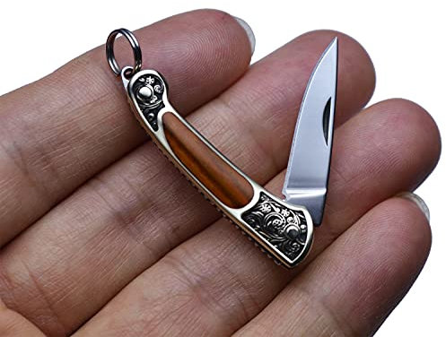 JPCRMOV Klappmesser Super Leicht Mini Messer nur 9 g, kleine Taschenmesser Outdoor Survival Messer, Tragbar klein Schlüsselanhänger X50CR15MoV Edelstahl