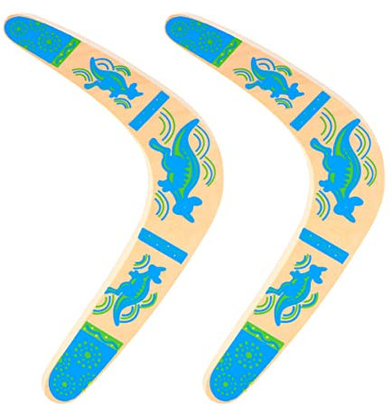 BESPORTBLE Bumerang Holz Boomerang für Kinder Anfänger 2 Stücke Fliegende Untertasse Spielzeug Flug Propeller Flugkreisel Jungen Mädchen Kindergeburtstag Mitgebsel Geschenke Outdoor Garten Partyspiel