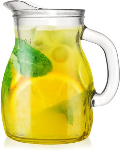 Orion group - Caraffa in vetro da 500 ml, con manico, brocca per acqua, acqua