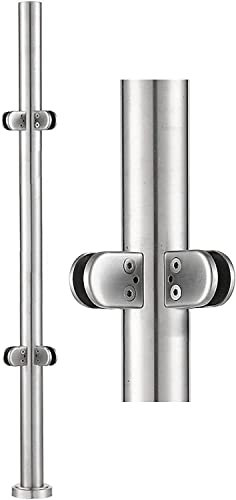 Garden Deck Stairway Fencing Clamp Posts Glass Deck Fence Balustrade Railing Post Clamp for 10/12 MM Thick Panel, Floor-Mount Stairs Banister Pole, Stainless Steel ( Color : Corner Post , Size : 125cm