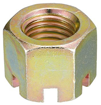 QUARKZMAN 1Stk M24x3mm Sechskant Schlitzrille Grad 8 Karbonstahl Sechskant Kronenmuttern