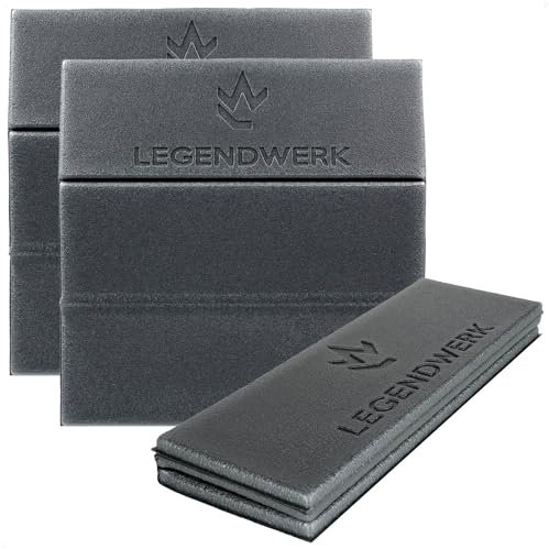 Legendwerk® 3X Thermo Sitzkissen Outdoor faltbar - Isolierendes wasserdichtes Sitzkissen - Schaumstoff Sitzpolster Stadion - Thermositzunterlagen unterwegs (Anthrazit)