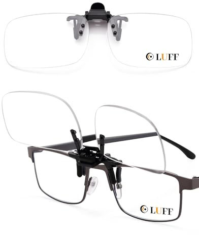 LUFF Clip On Lesebrille und Flip Up -Blue Light Blocking Lupenbrille, Lupen Linsen Leser für Männer und Frauen