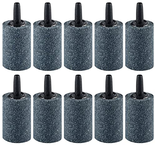 Pawfly 10 PCS Aquarium 3cm Air Stone Cylinder Bubble Diffuser Release for Nano Fish Tanks Fit Air Pumps Small Buckets and Outdoor Garden DWC Reservoirs