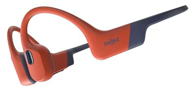 SHOKZ OpenSwim Pro Bone Conduction Sports Headphones, IP68 Waterproof Open-Ear Wireless Earphones with Bluetooth 5.4, 32GB of MP3 Storage, Noise Cancelling Mics, 9h Playtime for Running, Swimming-Red