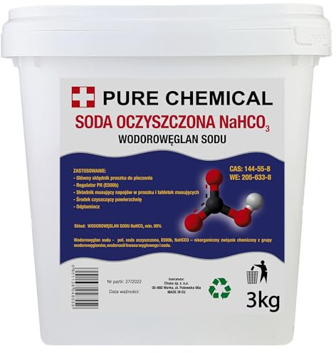 CHOSA Natron Pulver 3 kg | Multifunktionales Backnatron vielseitiges Hausmittel zum Putzen, Backen, Entdecken & Neutralisieren