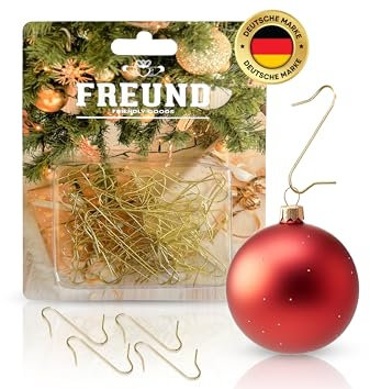 Aufhänger für Weihnachtskugeln und Christbaumschmuck, Weihnachtskugelaufhänger zur mühelosen Befestigung von Ihrem Weihnachtsbaumchmuck und Weihnachtsdekorationen,100 Stück Dekohaken Gold