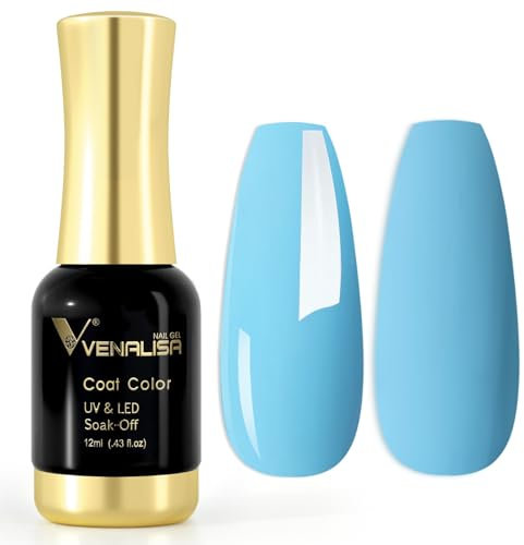 VENALISA Gel Nail Polish 12ml Ice-Snow Blue Color Gel Polish Soak Off Nail Lamp UV LED Long-Wear for Nail Art DIY Salon-Quality Manicure at Home