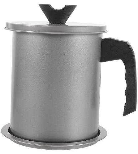 OKUMEYR 2,0 L Edelstahl-ölbehälter Mit Ölsieb Fettbehälter 1,7 L Kapazität Zum Aufbewahren Von Speiseöl Und Anderen Flüssigkeiten