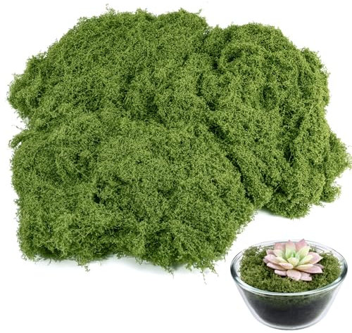 Draupnir 150g Künstliches Moos, Kunstmoos zum Basteln, Kunst Moos Deko, Fake Mooss Dekorieren für Wand Tisch Krippe Modellbau, Hochzeit, Oster, Weihnachtsdeko (Dunkelgrün)