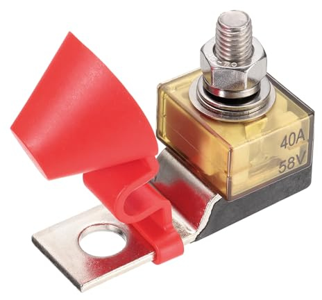 QUARKZMAN Klemmen Sicherung 40A, Terminal Blocksicherung 58V DC Marine-Batterie Sicherung mit Sicherungshalter für LKW Batterie Wohnmobil Boot Auto